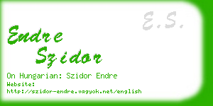 endre szidor business card